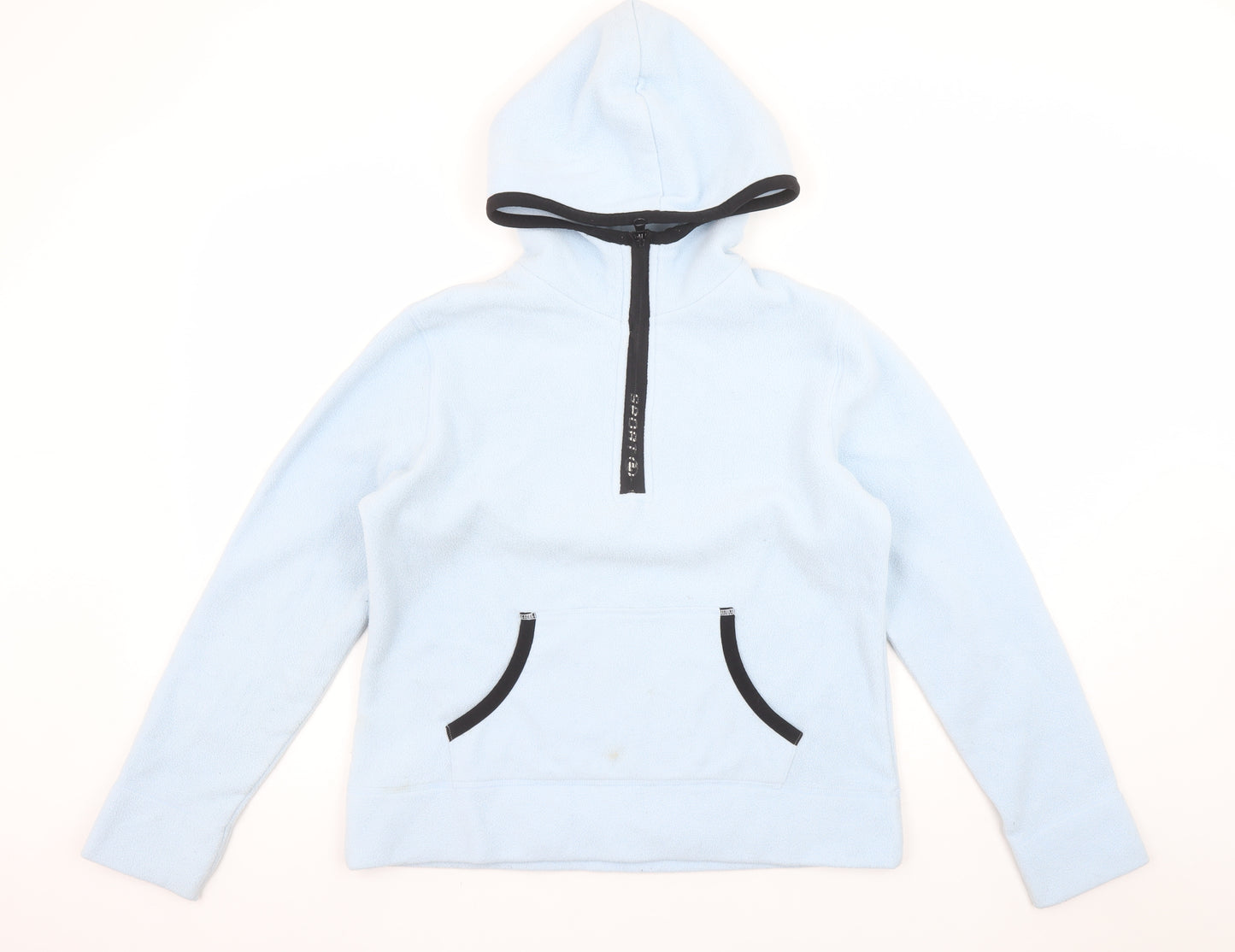 H&M L.O.G.G Sport Women Blue Fleece 1/2 Zip Hoodie Size L