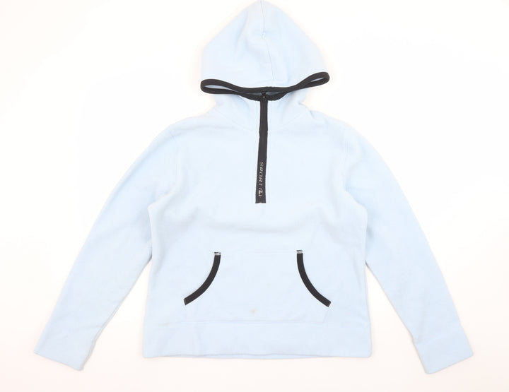 H&M L.O.G.G Sport Women Blue Fleece 1/2 Zip Hoodie Size L