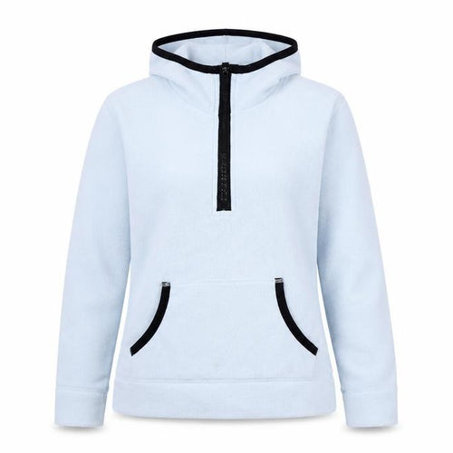 H&M L.O.G.G Sport Women Blue Fleece 1/2 Zip Hoodie Size L