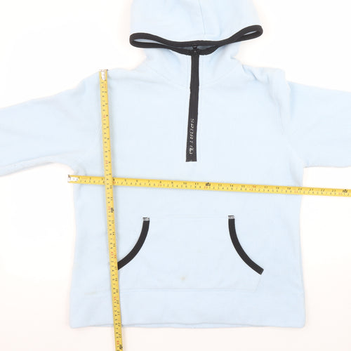 H&M L.O.G.G Sport Women Blue Fleece 1/2 Zip Hoodie Size L