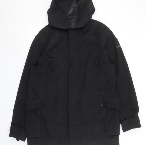 Duck and Cover Men's Black Hooded Parka Jacket Size M