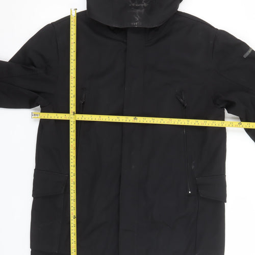 Duck and Cover Men's Black Hooded Parka Jacket Size M
