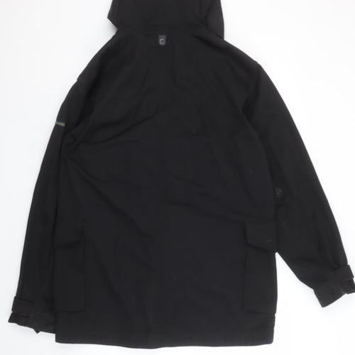 Duck and Cover Men's Black Hooded Parka Jacket Size M