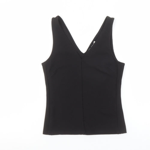 H&M Womens Black V-Neck Sleeveless Slim Fit Tank Top XS
