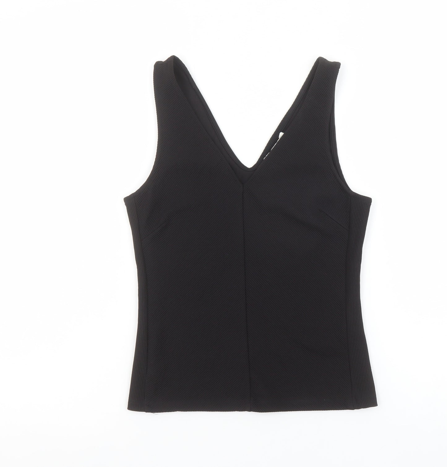 H&M Womens Black V-Neck Sleeveless Slim Fit Tank Top XS