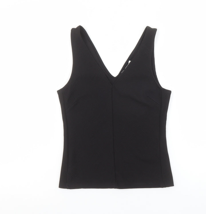 H&M Womens Black V-Neck Sleeveless Slim Fit Tank Top XS