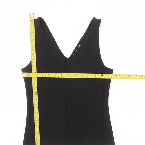 H&M Womens Black V-Neck Sleeveless Slim Fit Tank Top XS