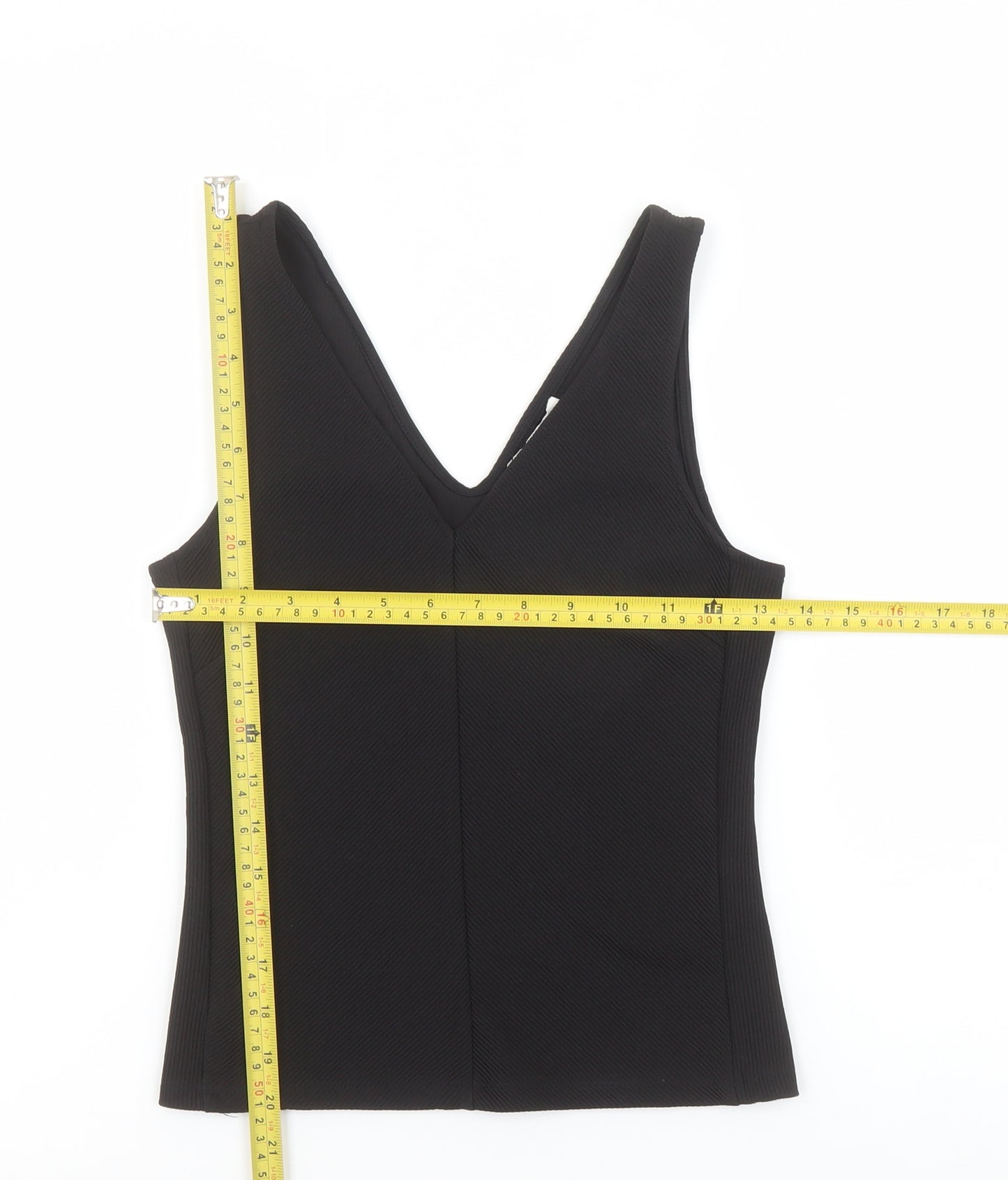 H&M Womens Black V-Neck Sleeveless Slim Fit Tank Top XS
