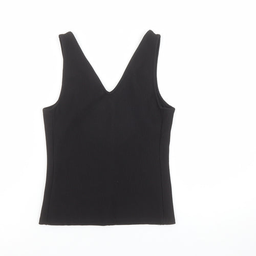 H&M Womens Black V-Neck Sleeveless Slim Fit Tank Top XS