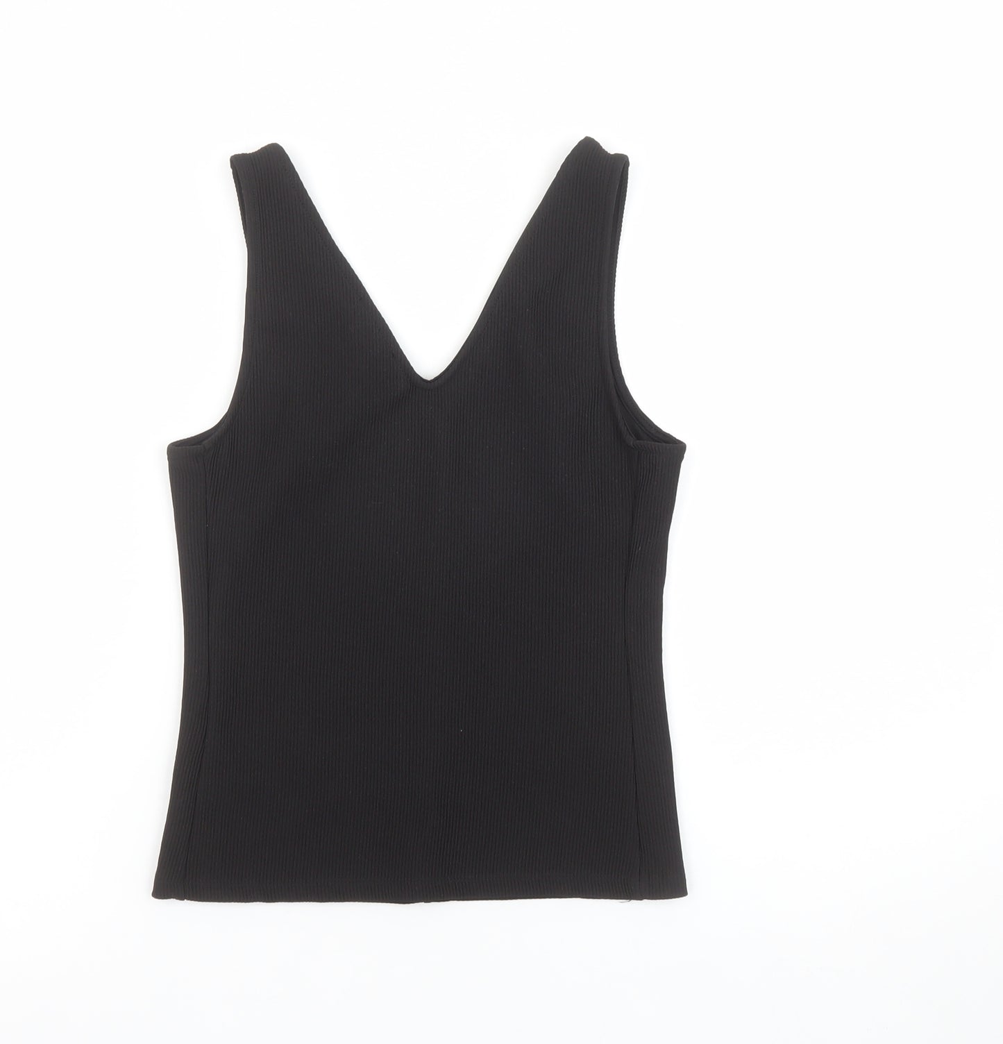 H&M Womens Black V-Neck Sleeveless Slim Fit Tank Top XS