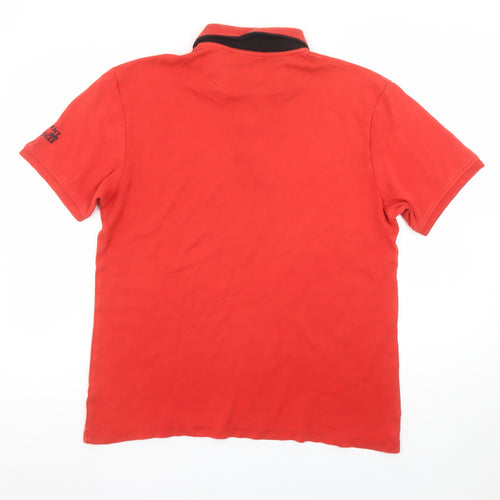 Tommy Hilfiger Men's Red 2XL Short Sleeve Cotton Polo Shirt