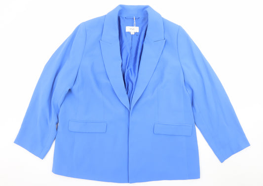 Marks and Spencer Women Blue Size 20 Single-Breasted Blazer