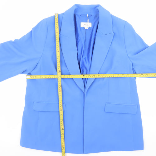 Marks and Spencer Women Blue Size 20 Single-Breasted Blazer