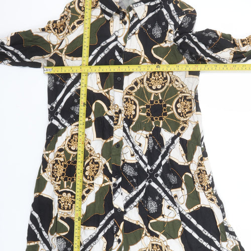Stradivarius Women’s Multicoloured Collared Shirt Dress Size 8