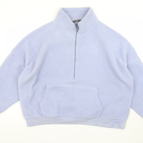 Dunnes Stores Women’s Blue Fleece 1/2 Zip Sweatshirt XL Relaxed Fit