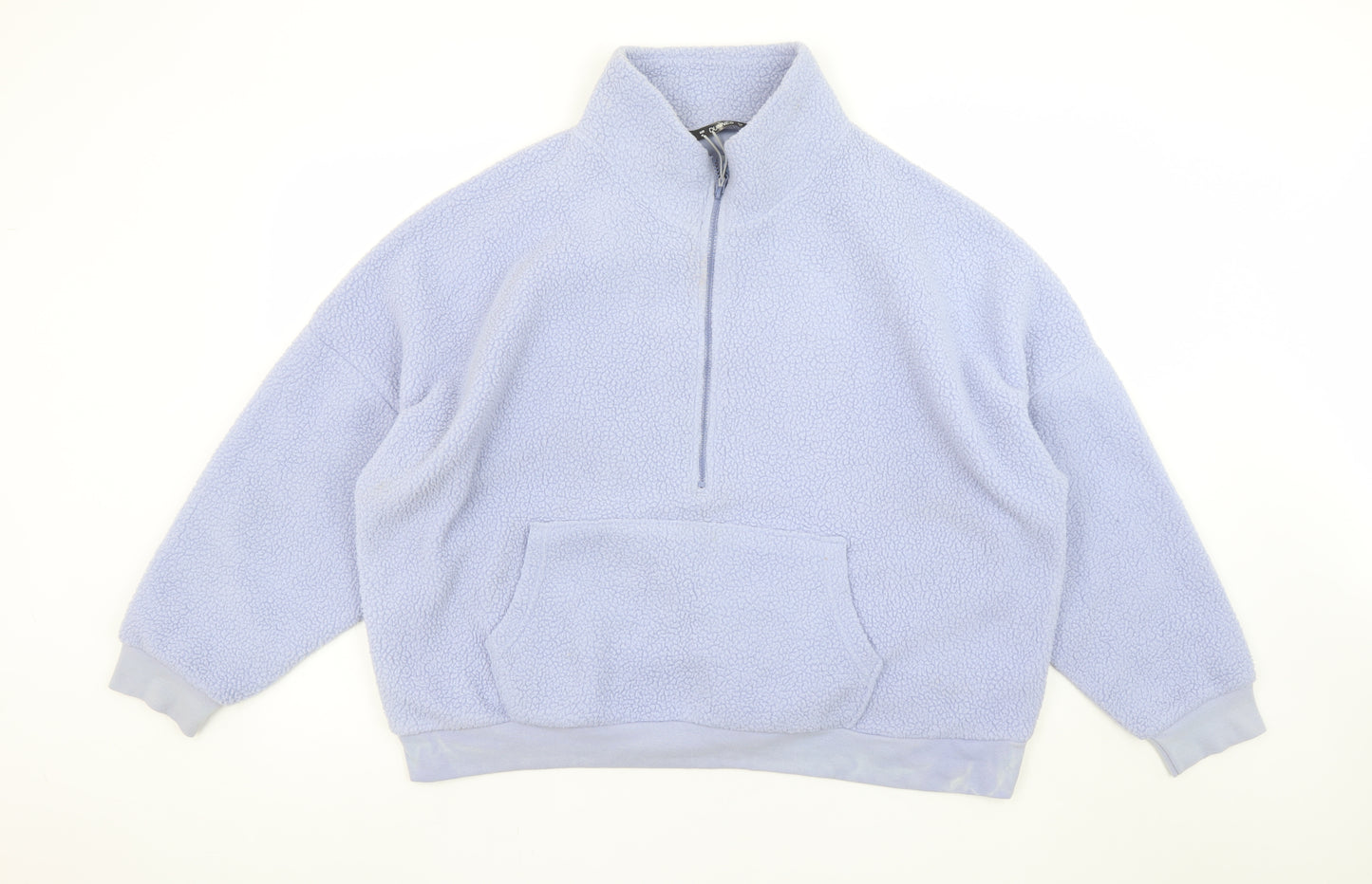 Dunnes Stores Women’s Blue Fleece 1/2 Zip Sweatshirt XL Relaxed Fit