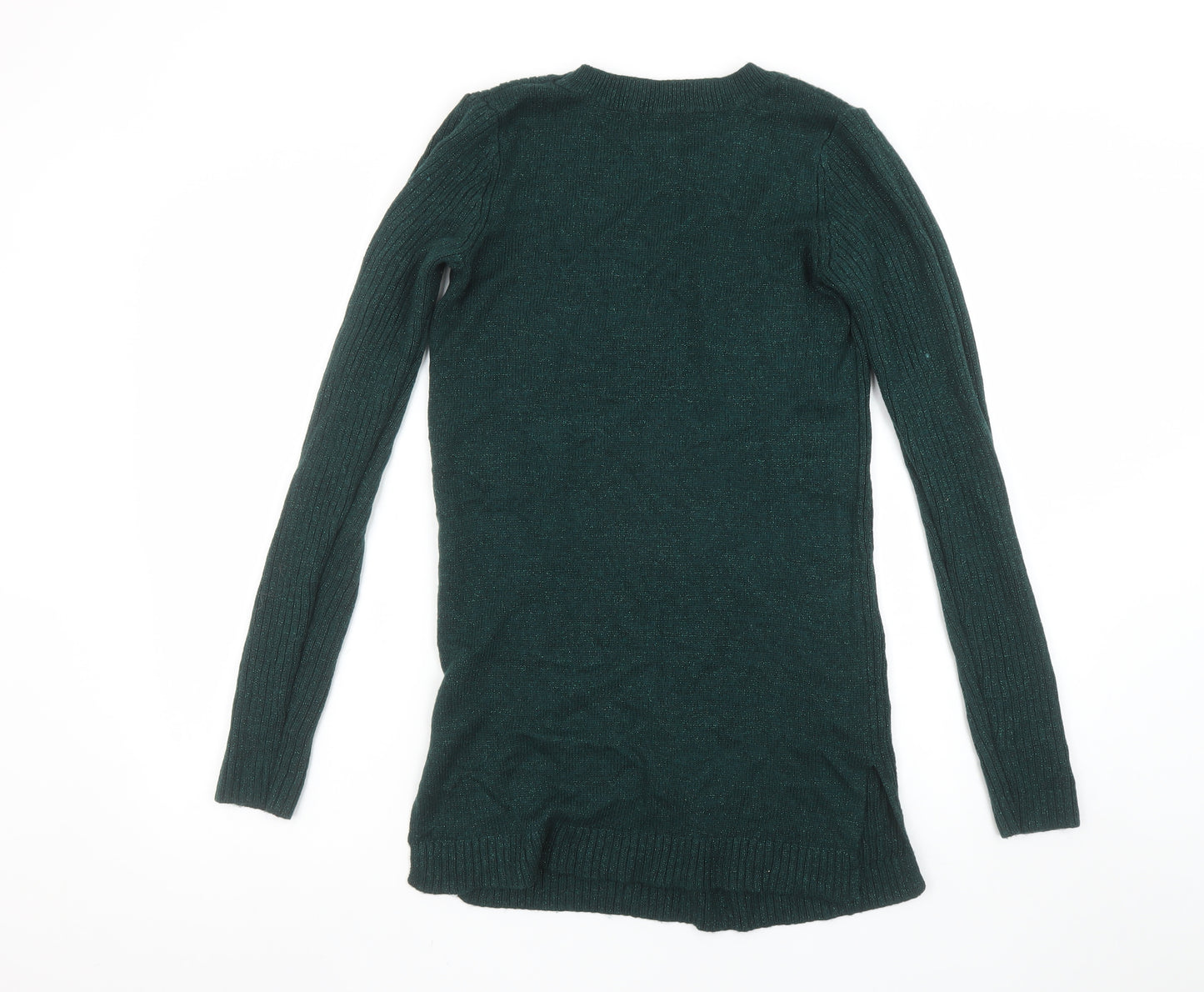 H&M Mama Women's Green Ribbed Knit Long Sleeve Maternity Jumper Size 12