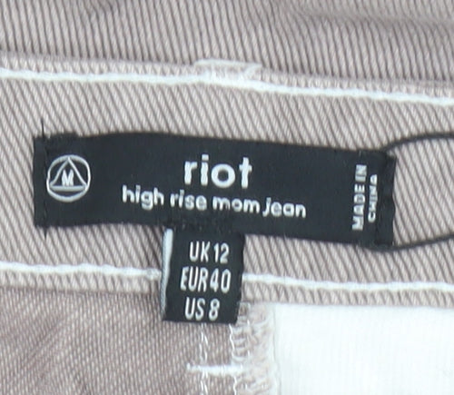 Missguided Women's Multicoloured Size 12 High Rise Mom Jeans