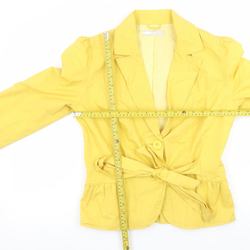 A|Wear Women’s Yellow Cotton Belted Blazer Jacket Size 12