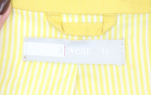 A|Wear Women’s Yellow Cotton Belted Blazer Jacket Size 12