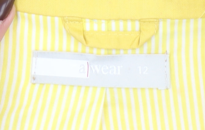 A|Wear Women’s Yellow Cotton Belted Blazer Jacket Size 12