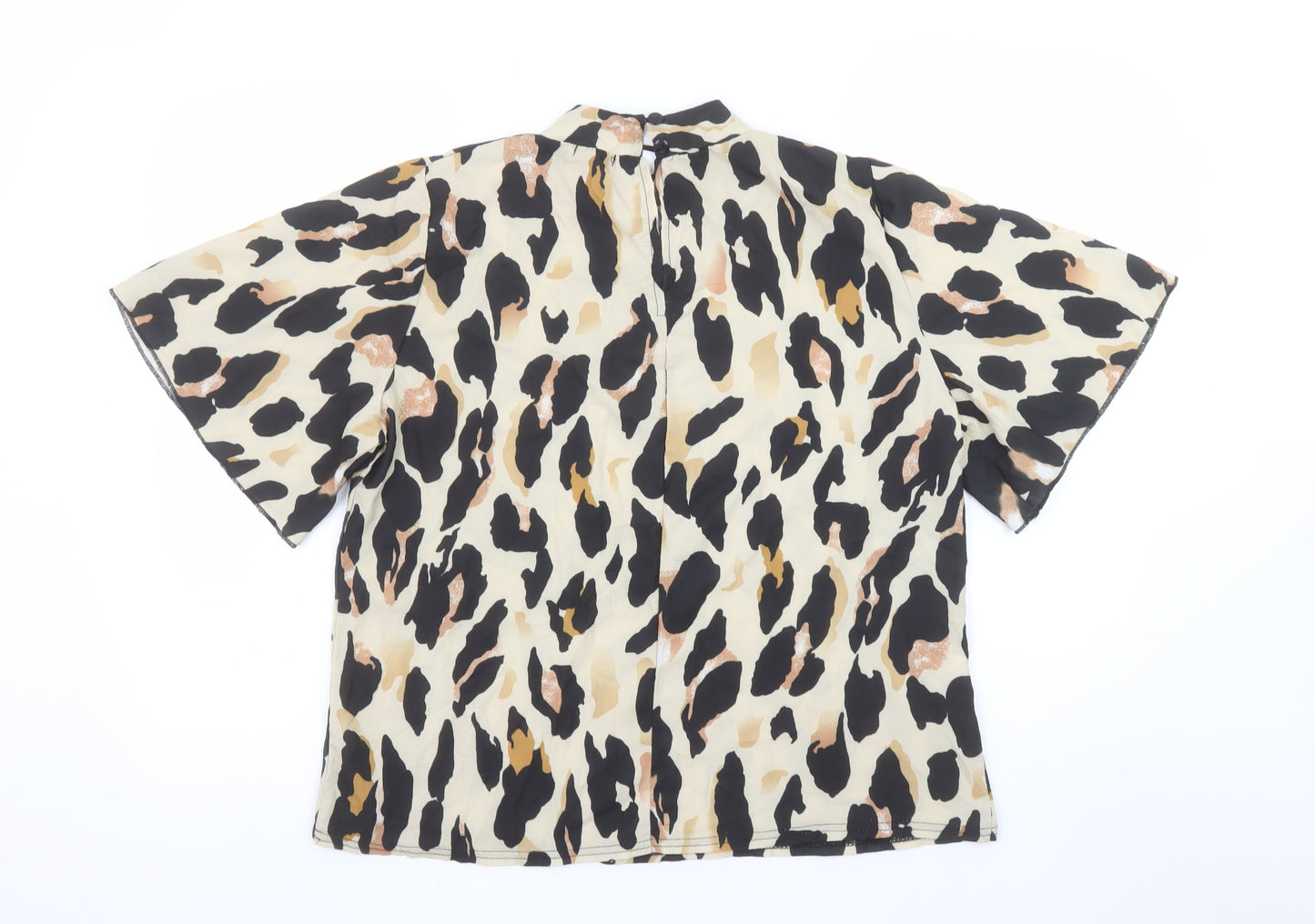 Boohoo Women’s Multicoloured Animal Print Short Sleeve Blouse Size 14