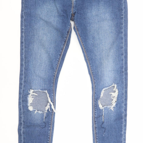 Voi Jeans Co Men's Blue Skinny Fit Distressed Denim Jeans 30R