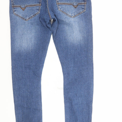 Voi Jeans Co Men's Blue Skinny Fit Distressed Denim Jeans 30R