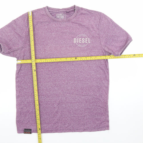 Diesel Men Purple Regular Fit Short Sleeve Crew Neck T-Shirt M