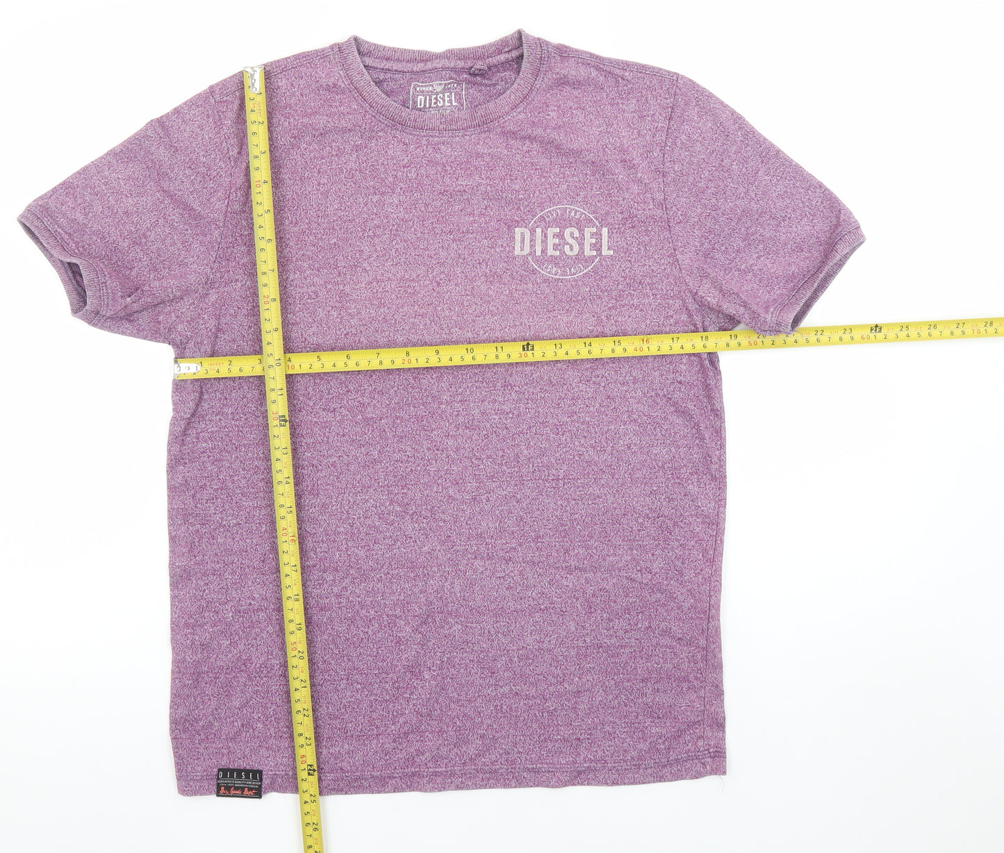 Diesel Men Purple Regular Fit Short Sleeve Crew Neck T-Shirt M