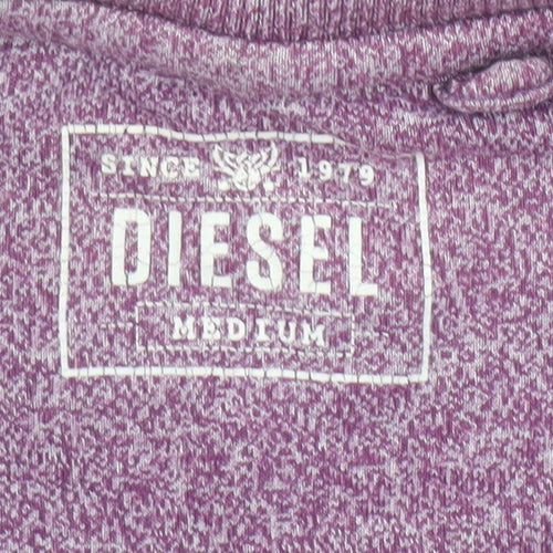 Diesel Men Purple Regular Fit Short Sleeve Crew Neck T-Shirt M
