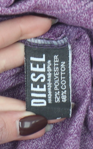 Diesel Men Purple Regular Fit Short Sleeve Crew Neck T-Shirt M