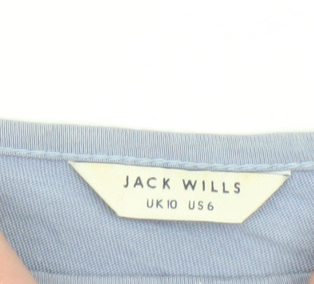 Jack Wills Womens Blue Striped Tank Top Size 10 Cotton Modal Blend