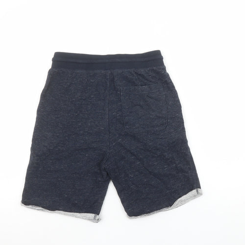H&M Boys Navy Blue Sweat Shorts 11-12 Years Los Angeles Print Drawstring Waist