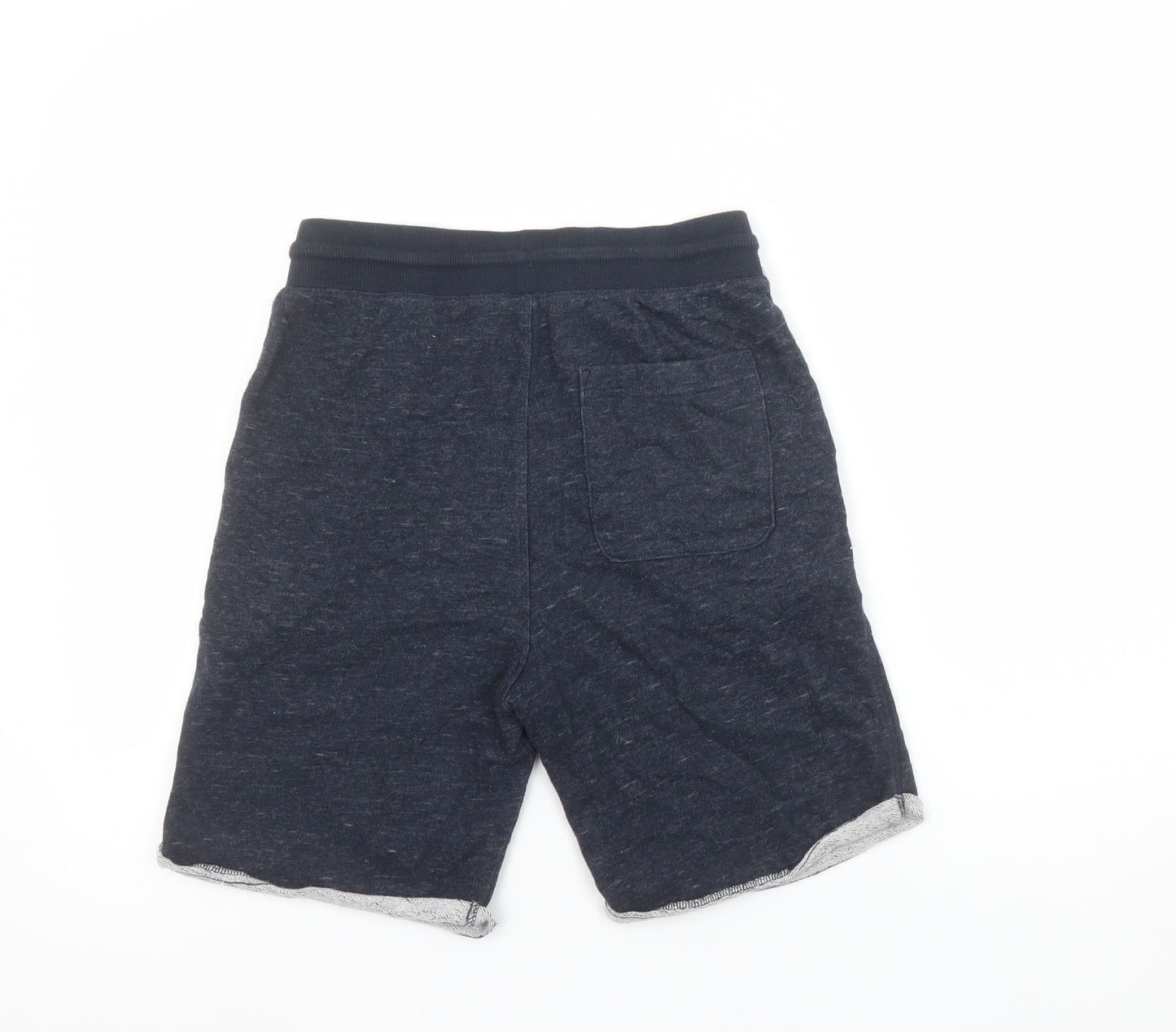 H&M Boys Navy Blue Sweat Shorts 11-12 Years Los Angeles Print Drawstring Waist