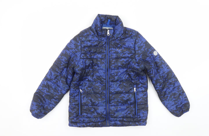 Regatta Boys Blue Camouflage Puffer Jacket 7-8 Years Lightweight Winter Coat