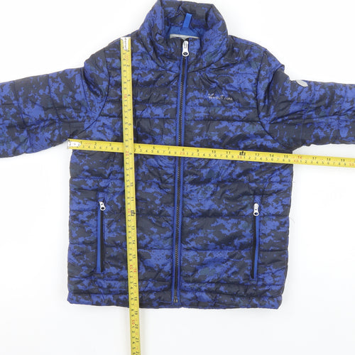 Regatta Boys Blue Camouflage Puffer Jacket 7-8 Years Lightweight Winter Coat