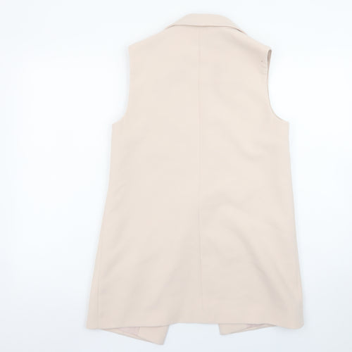 Topshop Petite Women Beige Sleeveless Long Suit Waistcoat UK 8