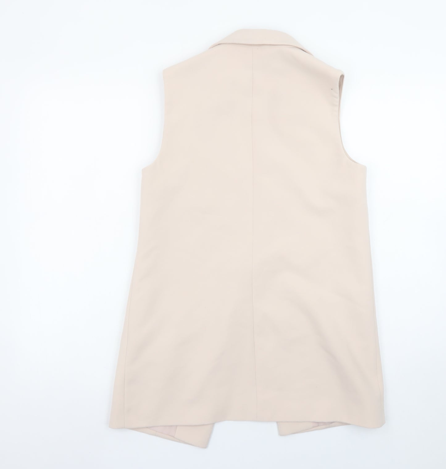 Topshop Petite Women Beige Sleeveless Long Suit Waistcoat UK 8