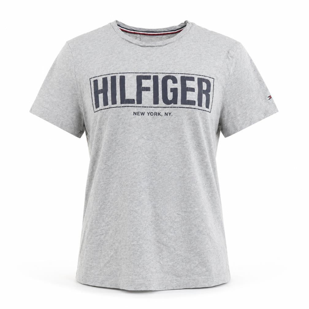 Tommy Hilfiger Women's Grey Cotton Logo T-Shirt Size S