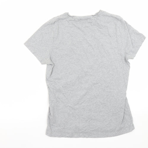 Tommy Hilfiger Women's Grey Cotton Logo T-Shirt Size S