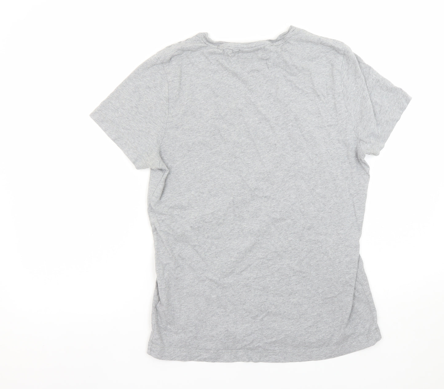 Tommy Hilfiger Women's Grey Cotton Logo T-Shirt Size S