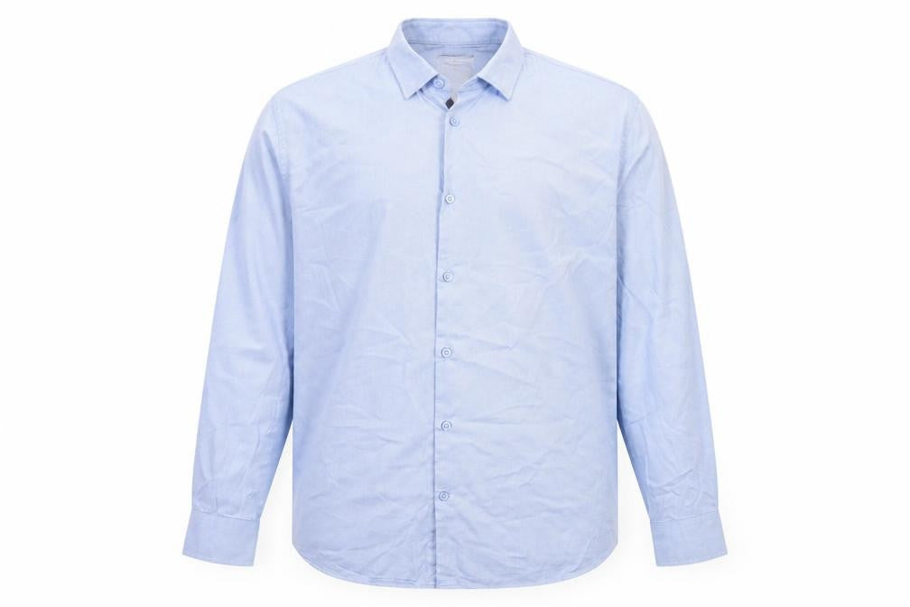 Front view of Dunnes Men Blue 2XL Regular Fit Long Sleeve Button-Up Shirt