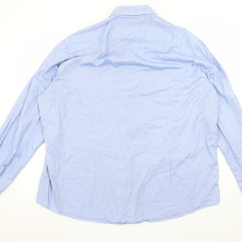 Dunnes Stores Men Blue 2XL Regular Fit Long Sleeve Button-Up Shirt