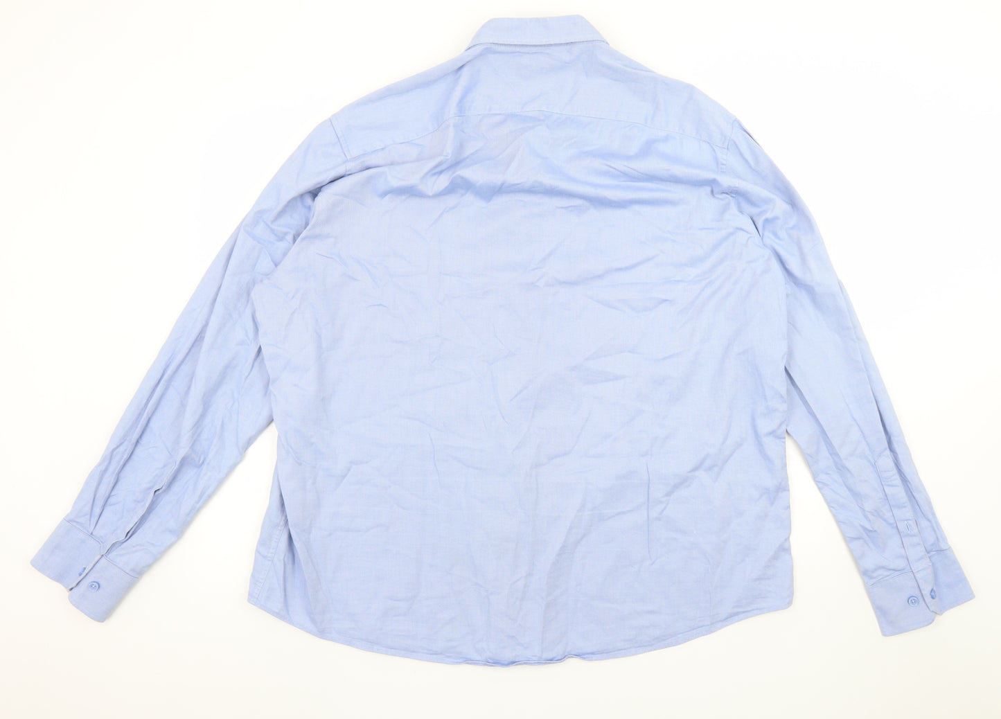Dunnes Stores Men Blue 2XL Regular Fit Long Sleeve Button-Up Shirt