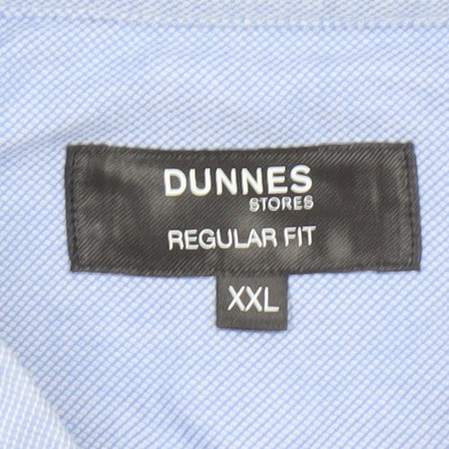 Dunnes Stores Men Blue 2XL Regular Fit Long Sleeve Button-Up Shirt