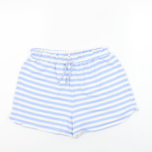 Dunnes Stores Women’s Blue Striped Cotton Shorts Size 10