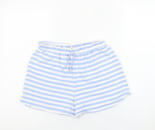 Dunnes Stores Women’s Blue Striped Cotton Shorts Size 10