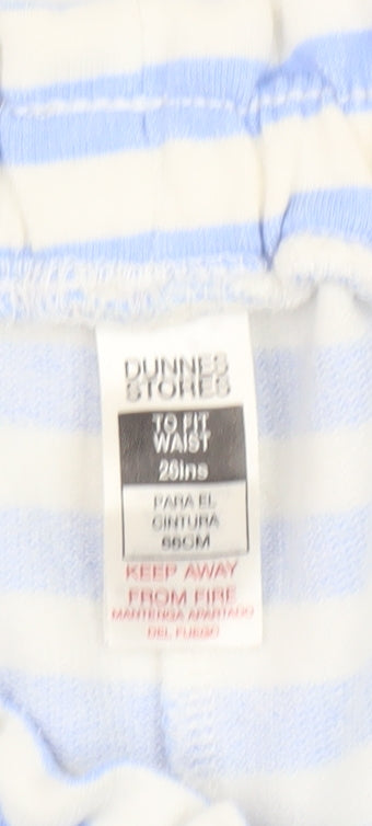Dunnes Stores Women’s Blue Striped Cotton Shorts Size 10