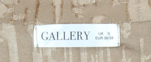 Gallery Women’s Beige V-Neck Tunic Blouse Long Sleeve Size S